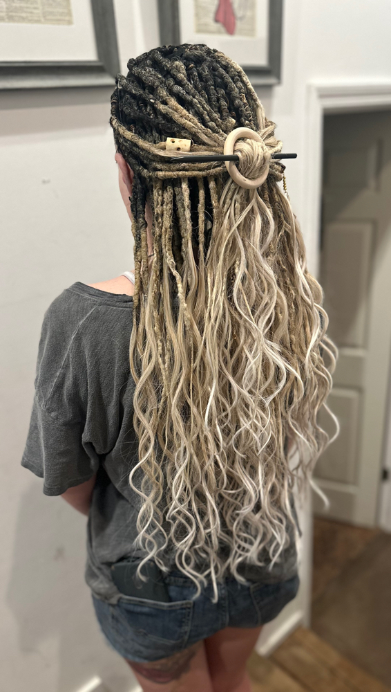 Dread Extension Installation at Barebones Beauty in Waynesville, NC