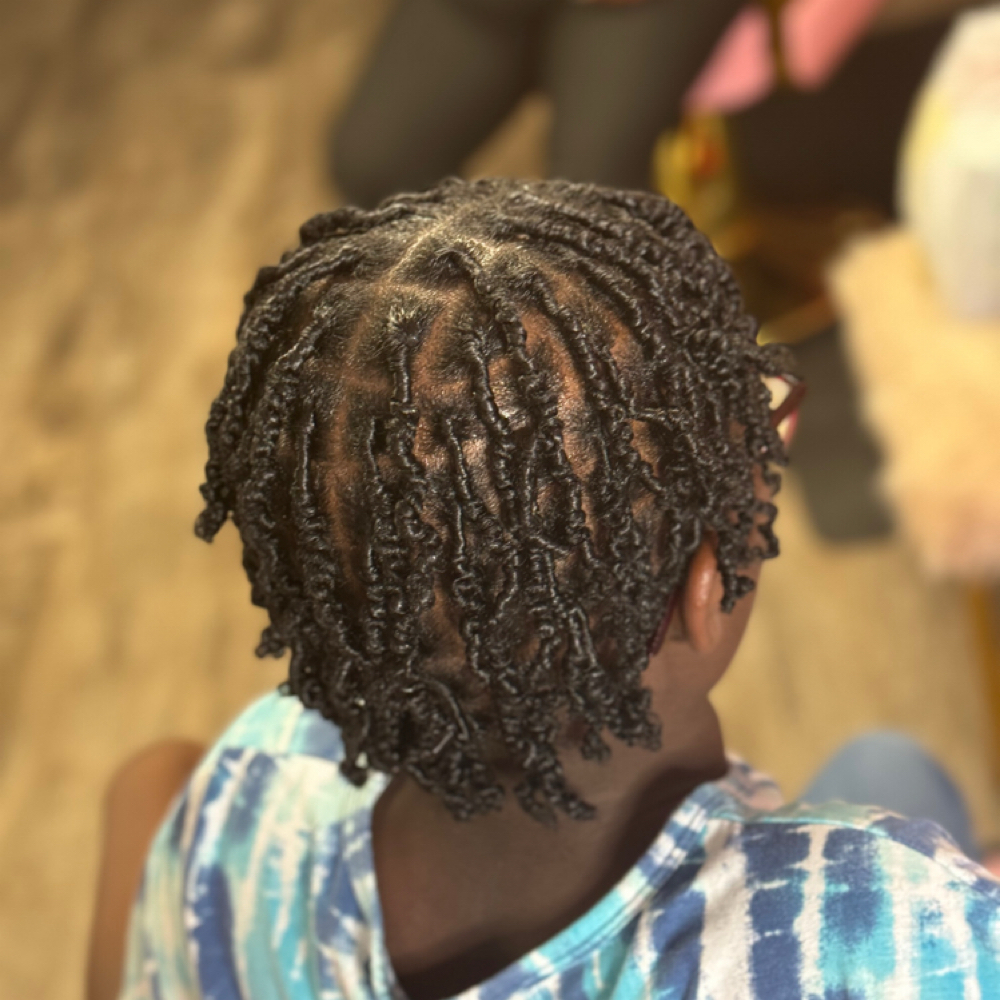 Kids Small Two Strand Starter Locs at Dee Did’em in Kinston, NC