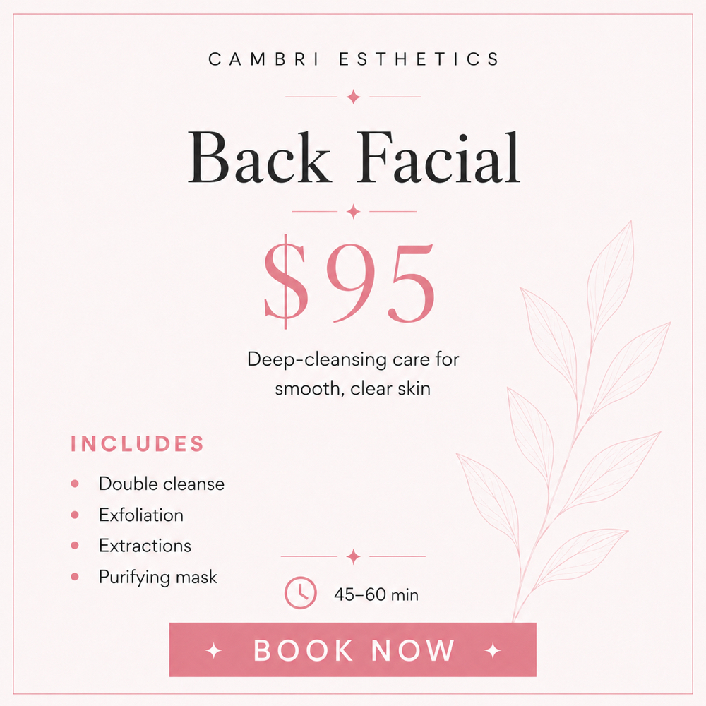 Back Facial at Cambri Esthetics in Davenport, IA