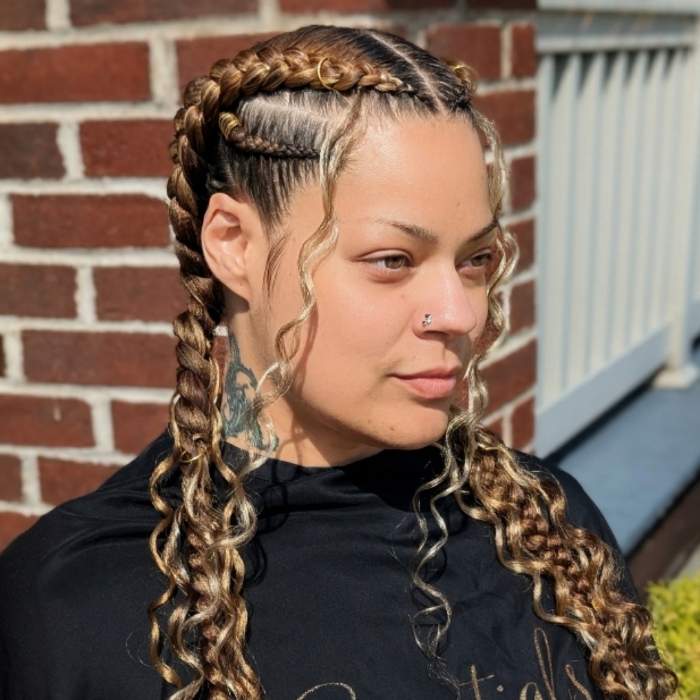 Boho (2) Feed In With Side Braids at Essentials Salon & Spa in York, PA