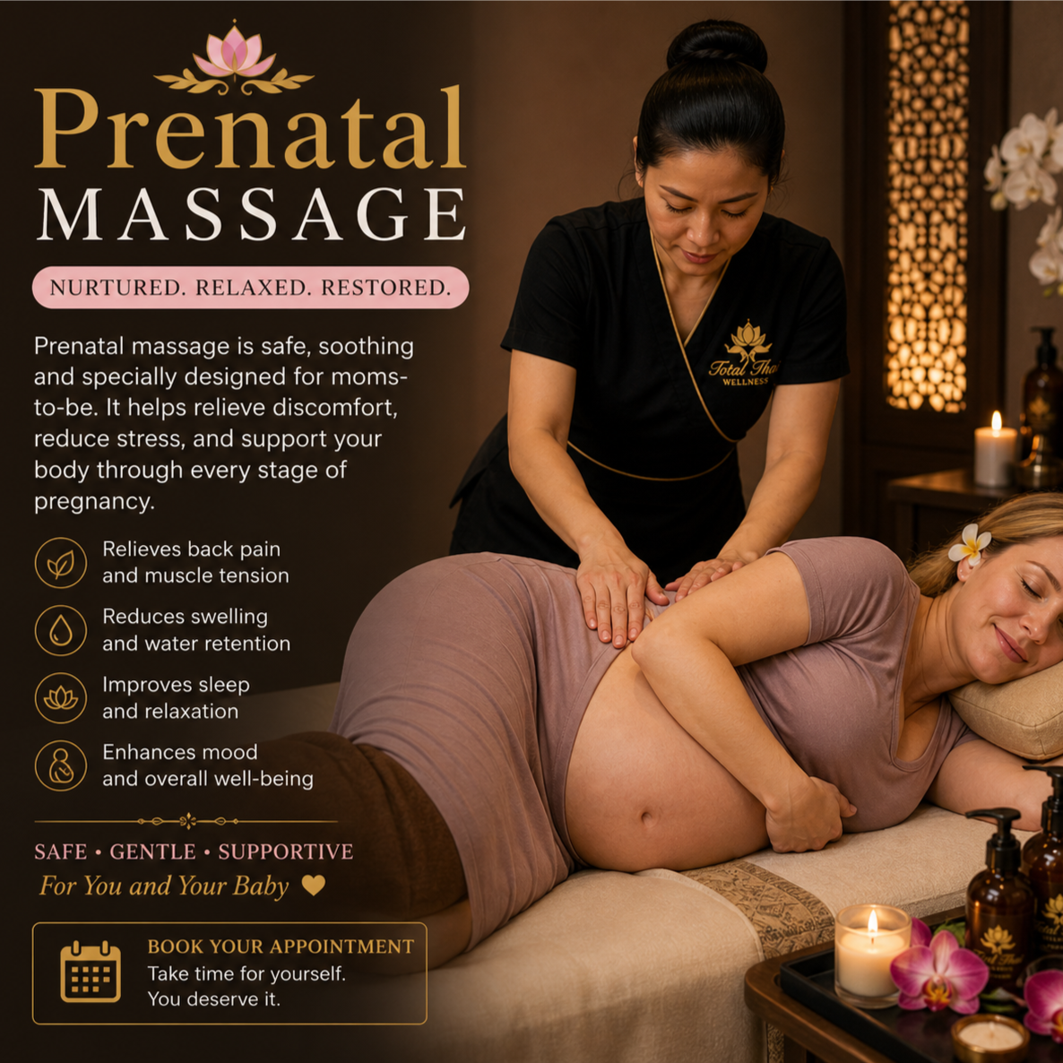 Prenatal Massage at Total Thai Wellness in Martinez, GA