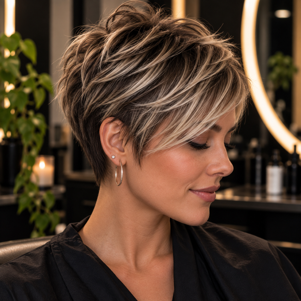 Women’s Pixie Cut at Revolt Hair studio in Allentown, PA