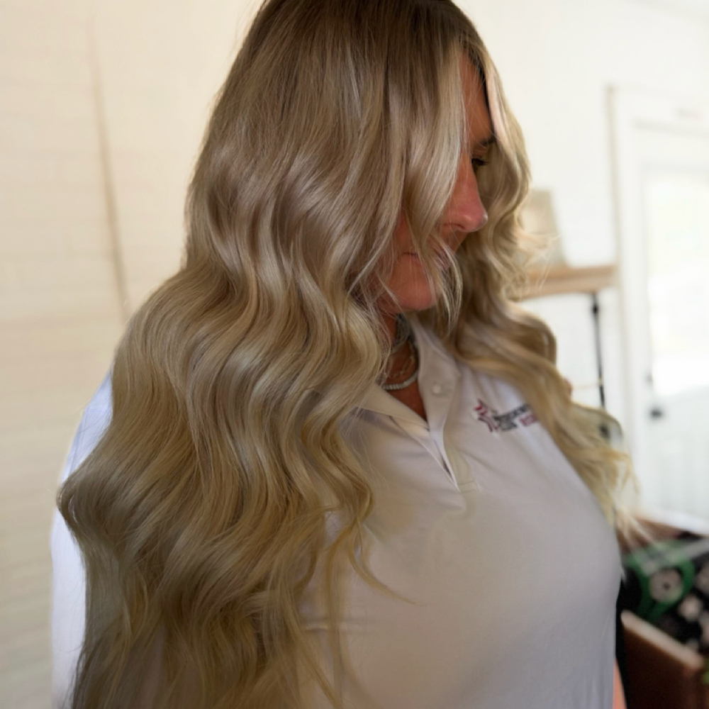 Hand Tied Extension Install at Shelby Kay Hair Artist 🩷 in Temple, TX