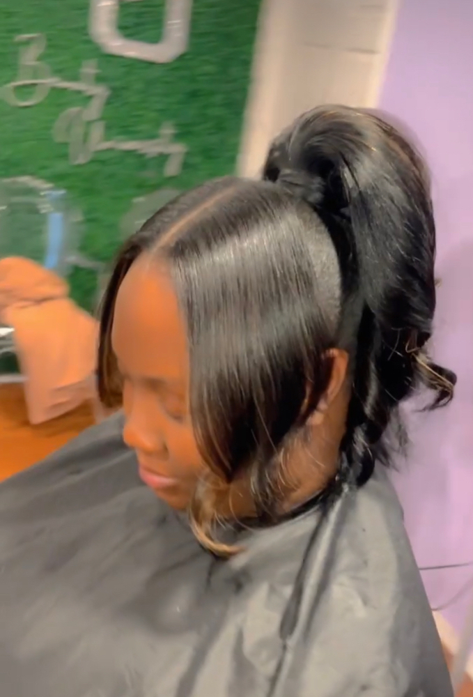 Ponytail With Swoop Or Bangs.