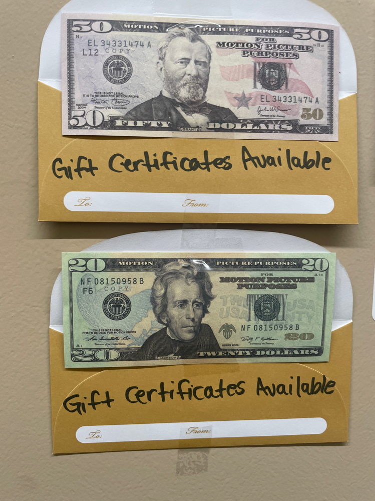 $20 Gift Certificates