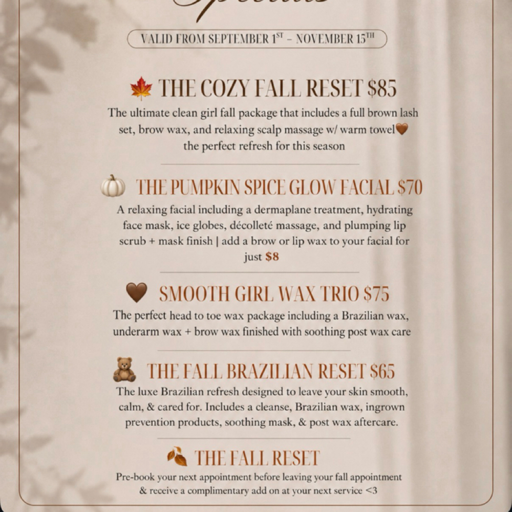 Fall Specialsš§” at Leigh Radiance in Staunton, VA
