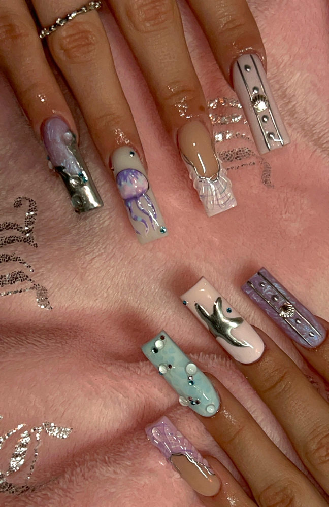 Fill in on long nails
