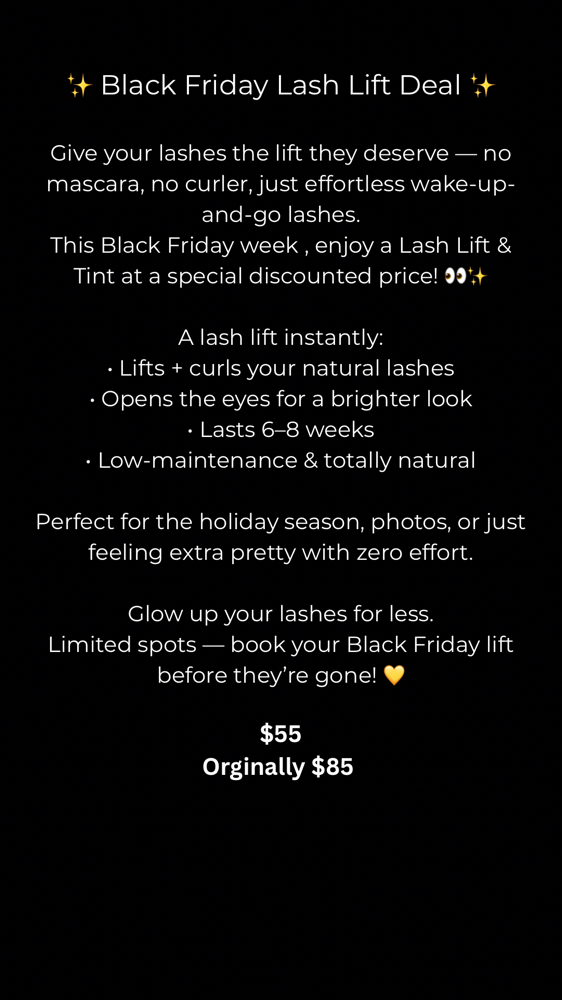 BLACK FRIDAY LASH LIFT & TINT