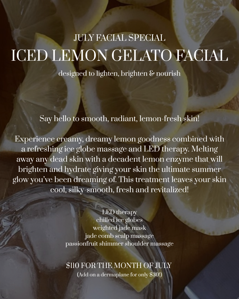 Iced lemon Gelato Facial