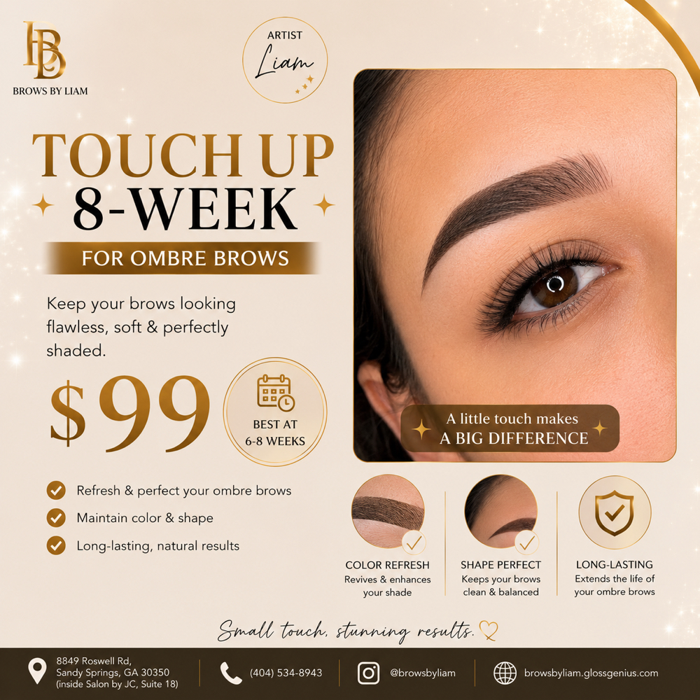 FIRST TOUCH-UP (8-WEEKS FOLLOW-UP) at Liam Studio - Permanent Beauty in Sandy Spring, GA
