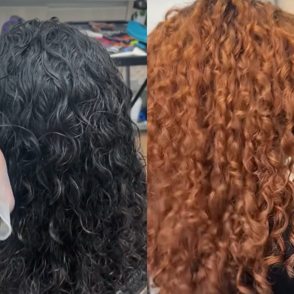 Double Process Color at Radiantly Curly Studio in Redwood City, CA