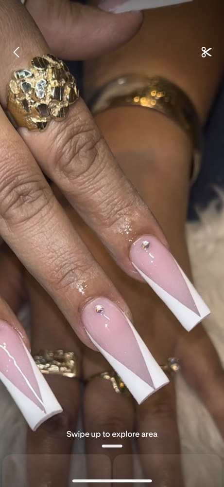 V-Cut French at Nails By Kiley X The Luxe Label Suites in Richmond, VA