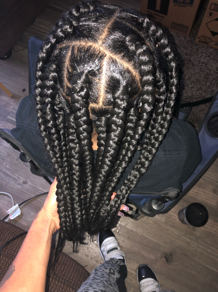 Large Mid Length Box Braids