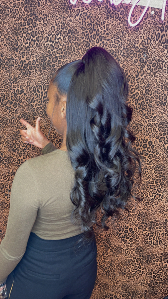 Half up Half down Quick weave