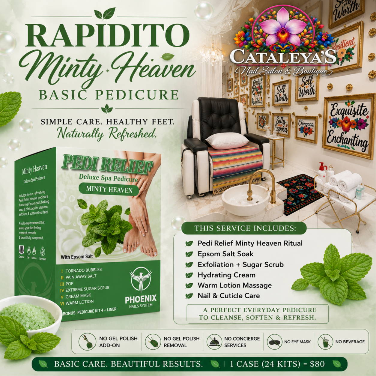 Rapidito 🌿 Minty Heaven Pedicure at Cataleya's Nail Salon and Boutique in Phoenix, AZ