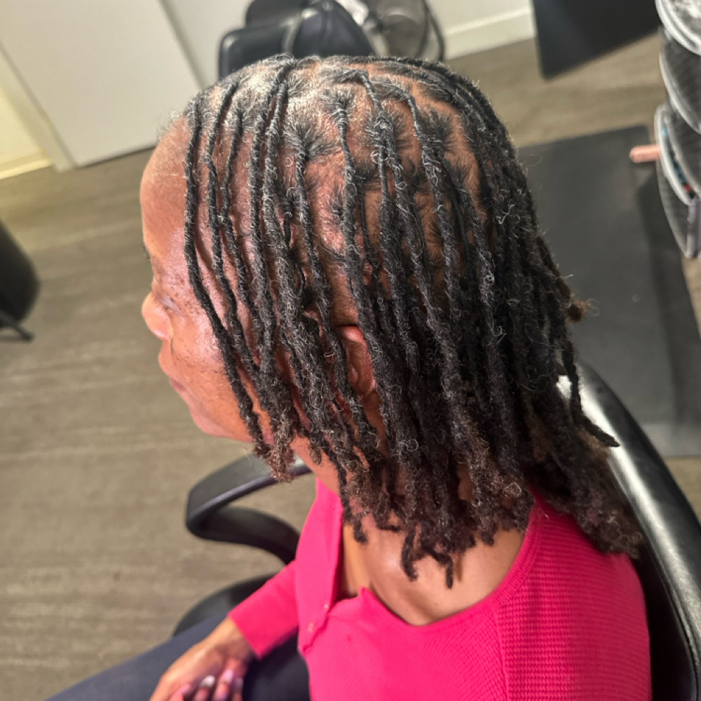 Loc Retwist (short-medium Locs) at TheHouseofKe in Rocky Mount, NC