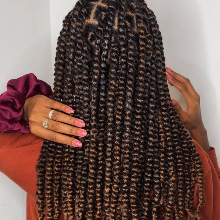 Passion Twists at Beyond Hair Braiding in Bronx, NY