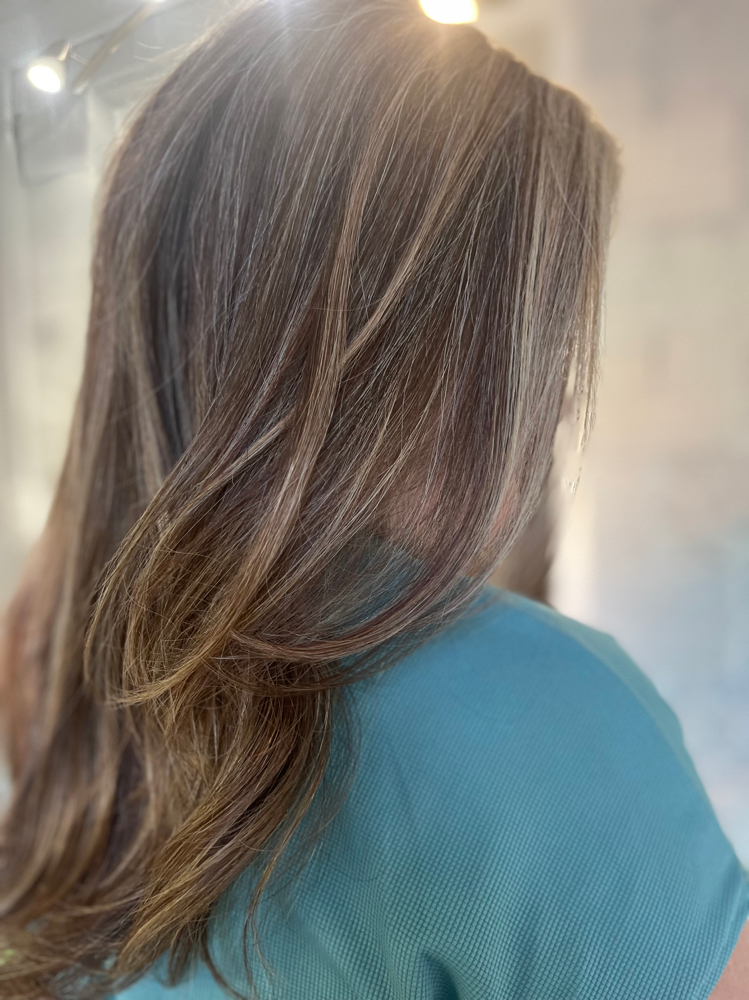 Color+Mini highlight+Haircut