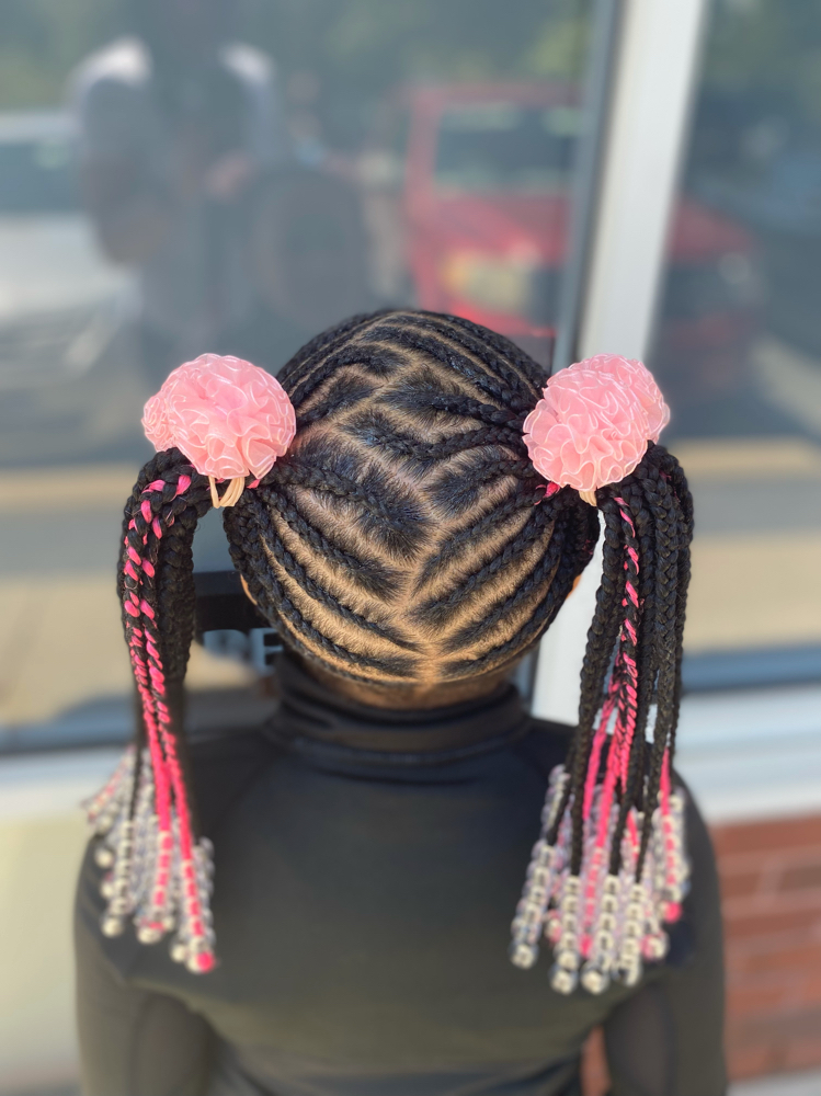 Kids Braids And Beads With Weave