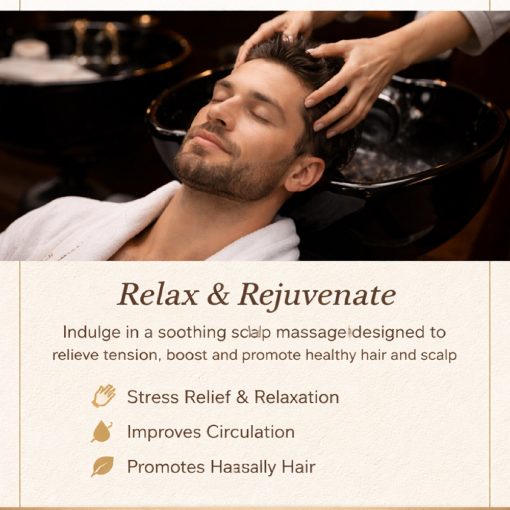 Deep Scalp Massage at Fades and Flow by Nicole LLC in Mount Pleasant, WI