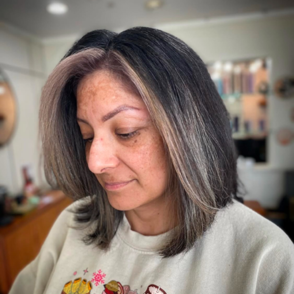 Gray Blending at Sage Salon And Spa in Address By Stylist Name., CA