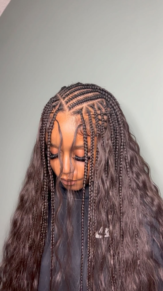 Half Fulani Flip Over Braids/Sew-In