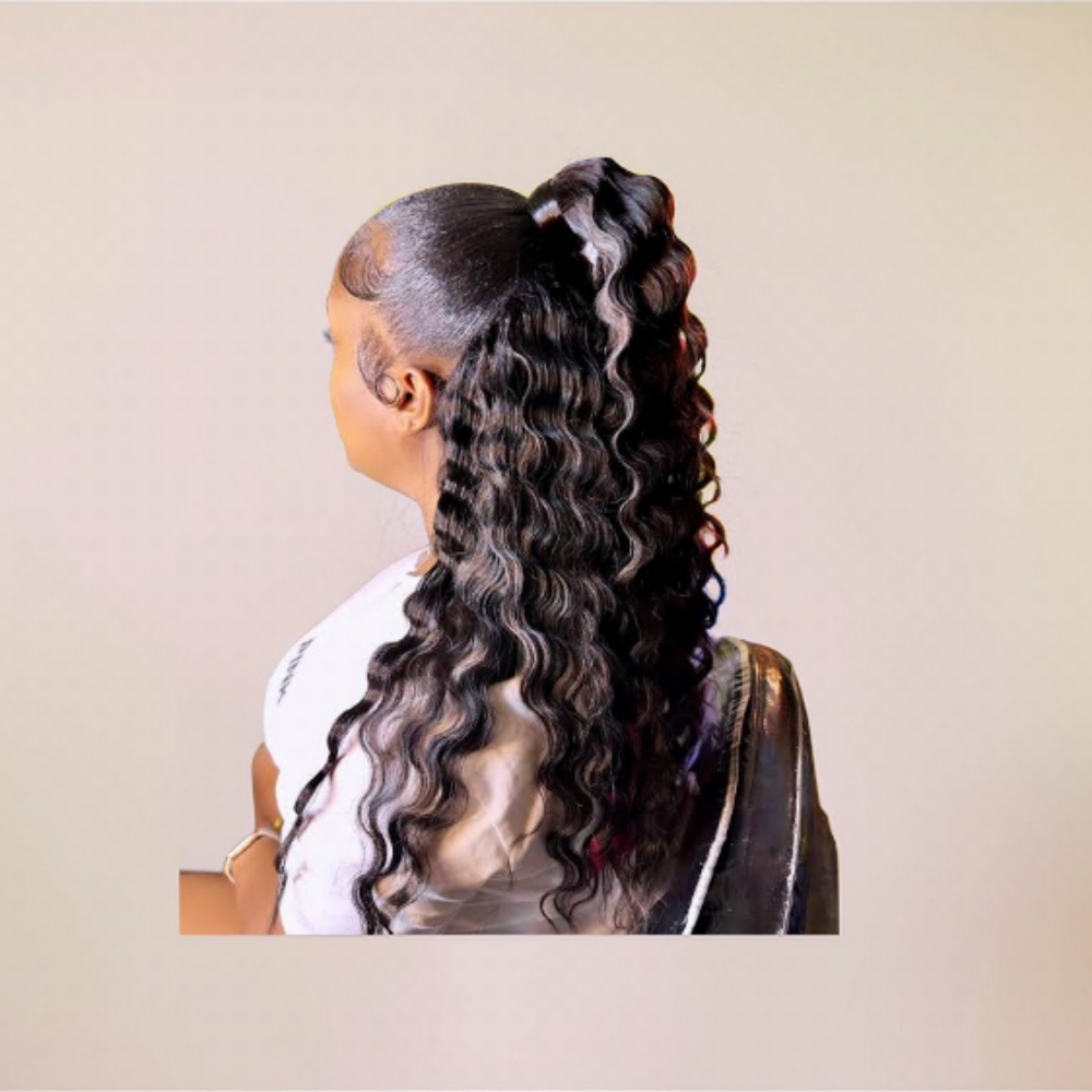 Half Up Half Down  Quick Weave at Fabluxe Hair, Weave & Wigs in Atlanta, GA