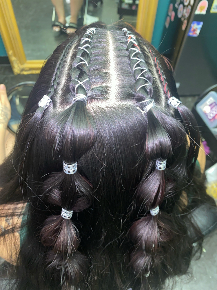 4 Partial Braids+Puffs