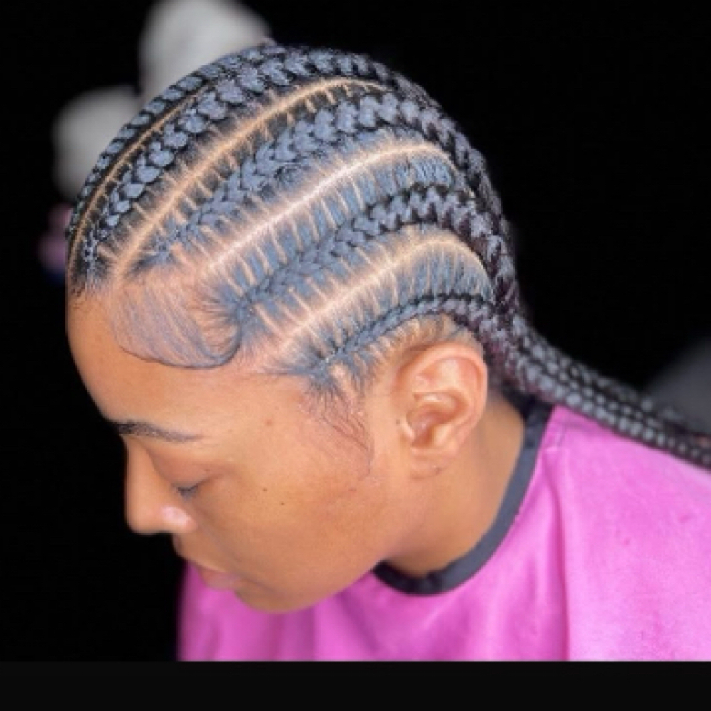 4-8 Braids ( No Design ) at Mejko braid studio in Long Beach, CA