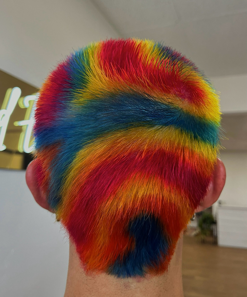 Shaved Head Design at Violet Visions in Claremont, CA