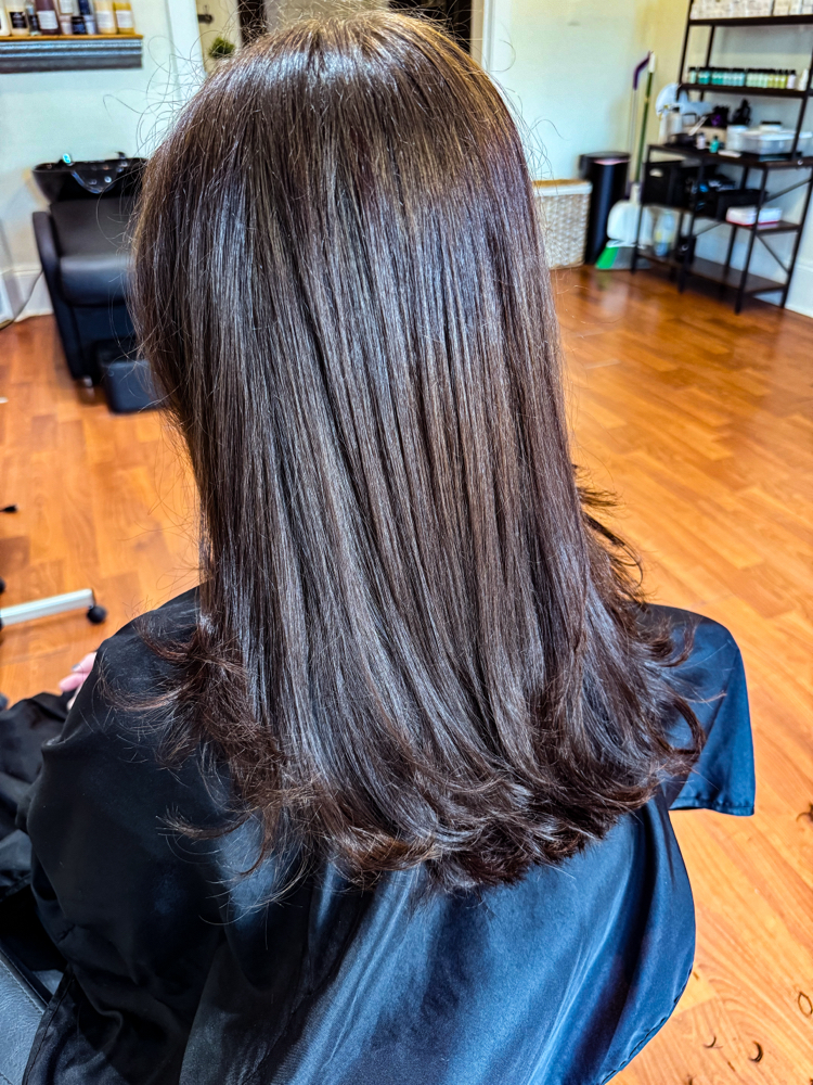 Root Touch Up + Haircut