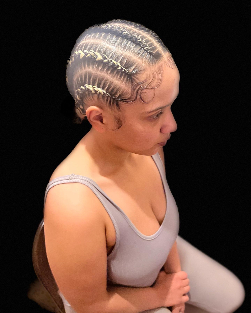5-6 Stitch Braids In Bun