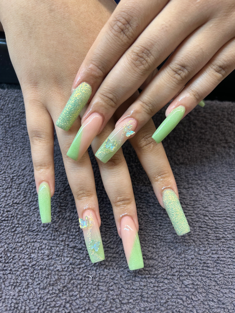 XL Acrylic Nails: Full Set