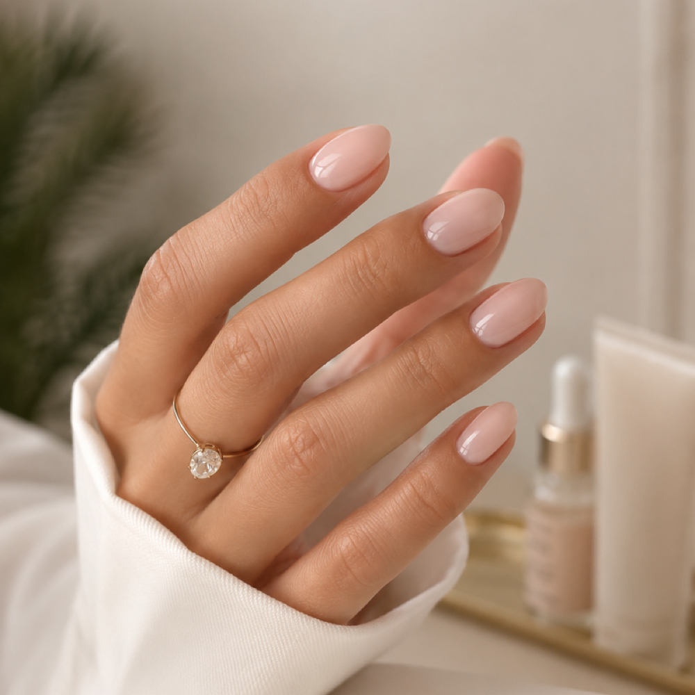 Builder Gel Mani+ Russian Method at 7 1 8 Beauty Bar in Hoboken, NJ