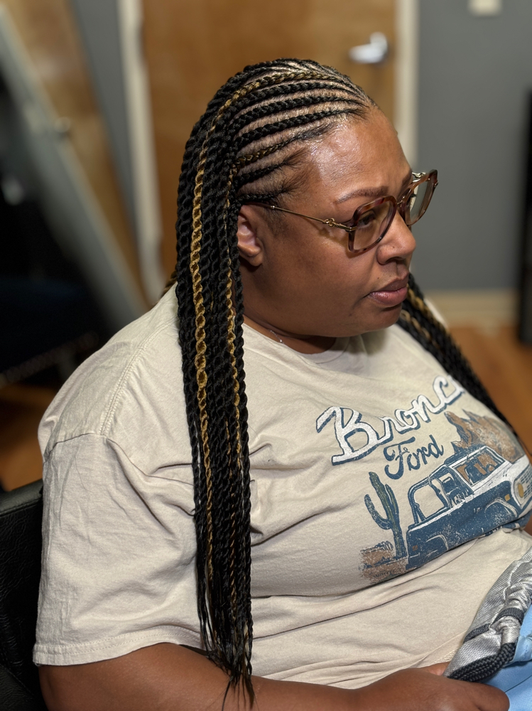 1/2 Stitch Braids/ 1/2 Box Braids at JCTouch Salon in Parkville, MD
