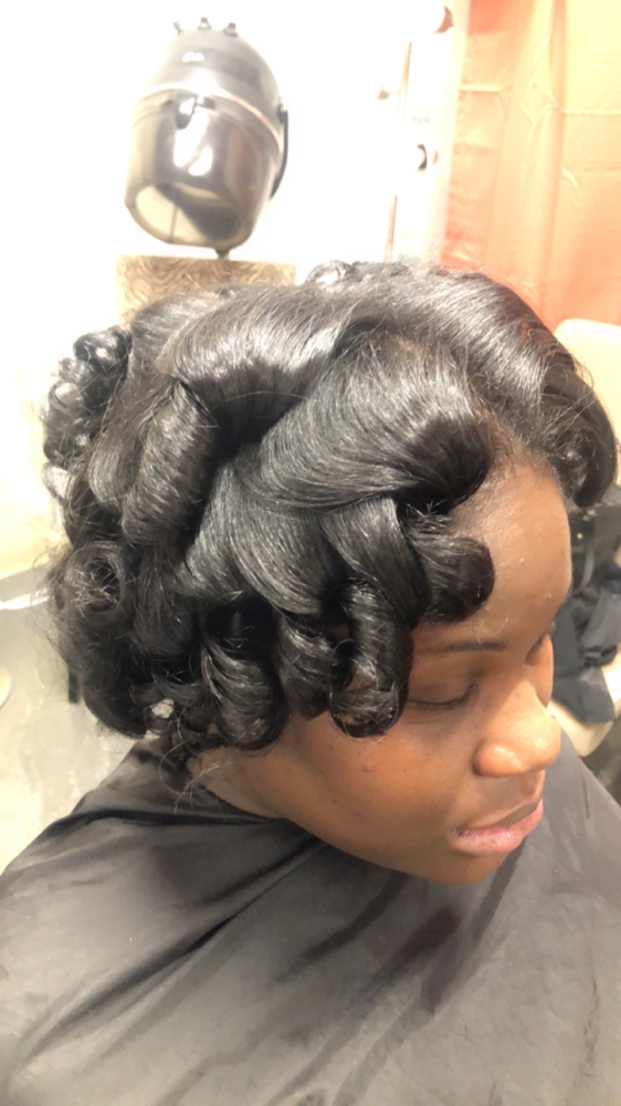 Silk Press ( Curled )
