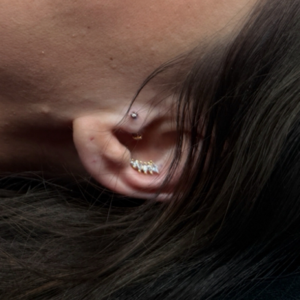 Two Hollow Needle Piercings (Lobes) at Moonlight by Moe in Twin Falls, ID