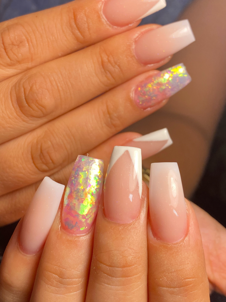 Ombre Pink And White at Edwin’s Nail Studio in Bakersfield, CA