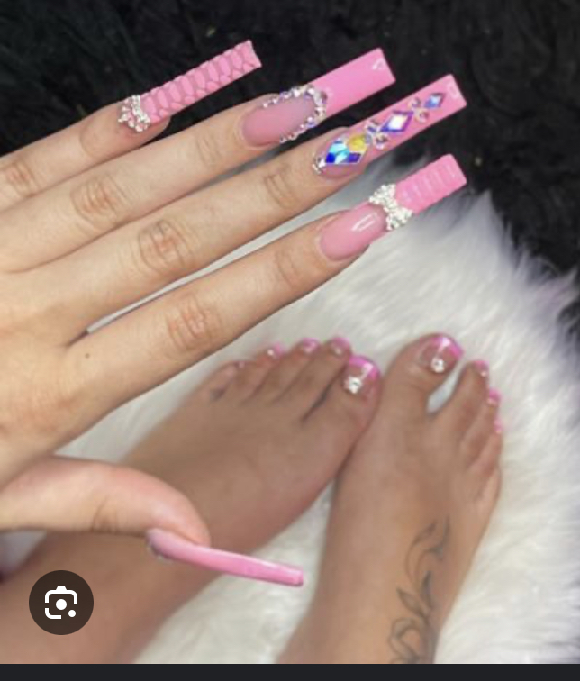 XL Full Set + Acrylic toe any desig