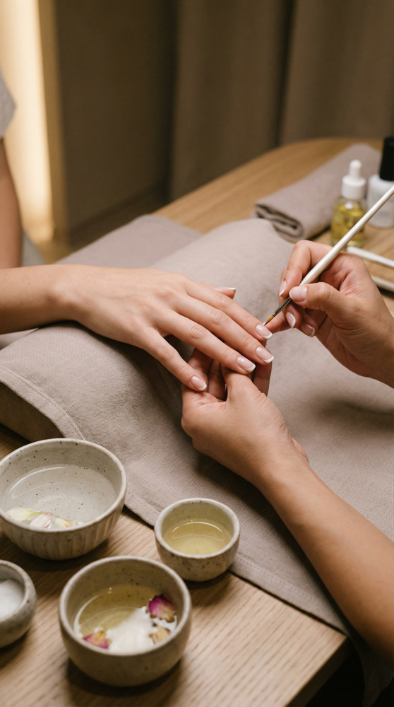 French Manicure Polish at MARLO & CO. BEAUTÉ SPA in Dallas, TX