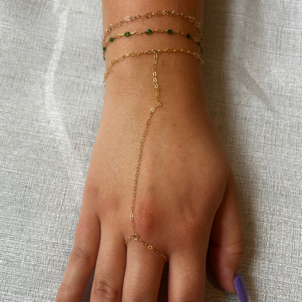 Permanent Jewlery Hand Chain at Ginny Rose Studio in Lagrange, IN