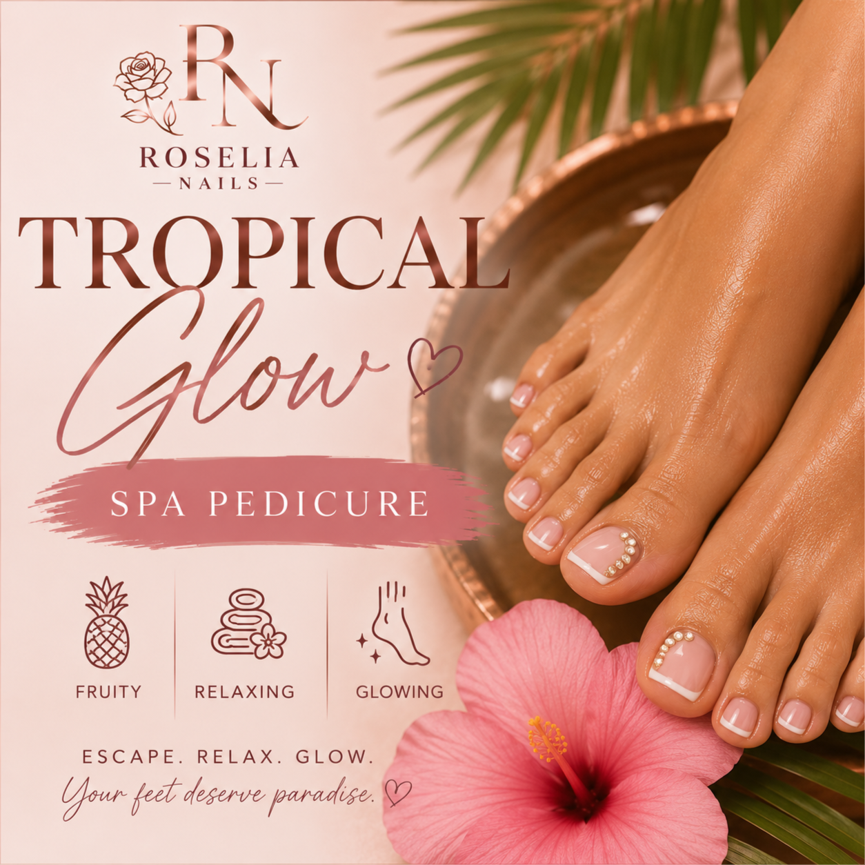 Tropical Glow Pedi at Roselianails in Temple, TX