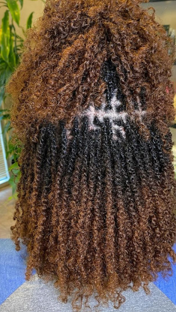Microlocks with hair added