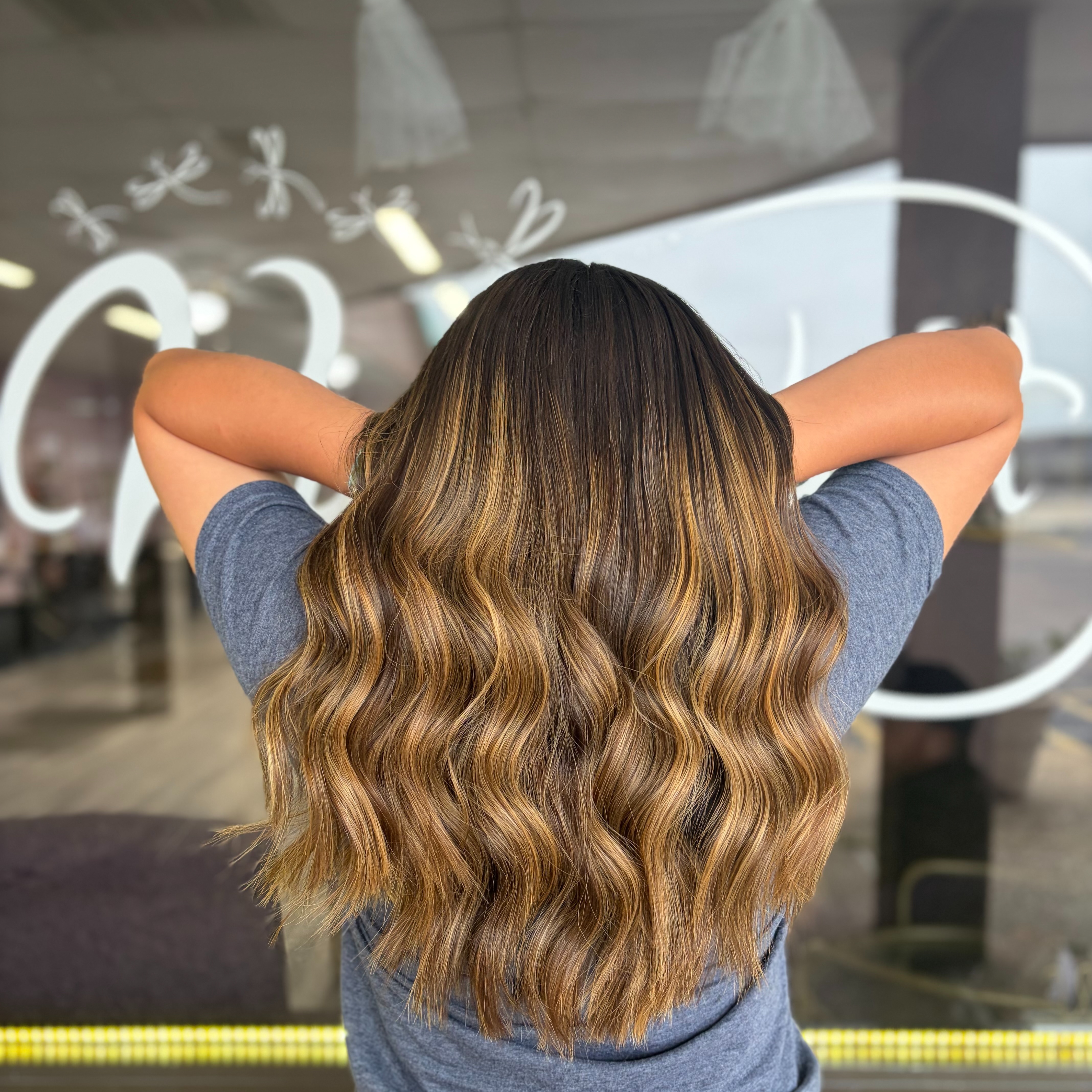 Balayage highlights at Hair By Amber at Wonderlust Hair Studio in Waco, TX