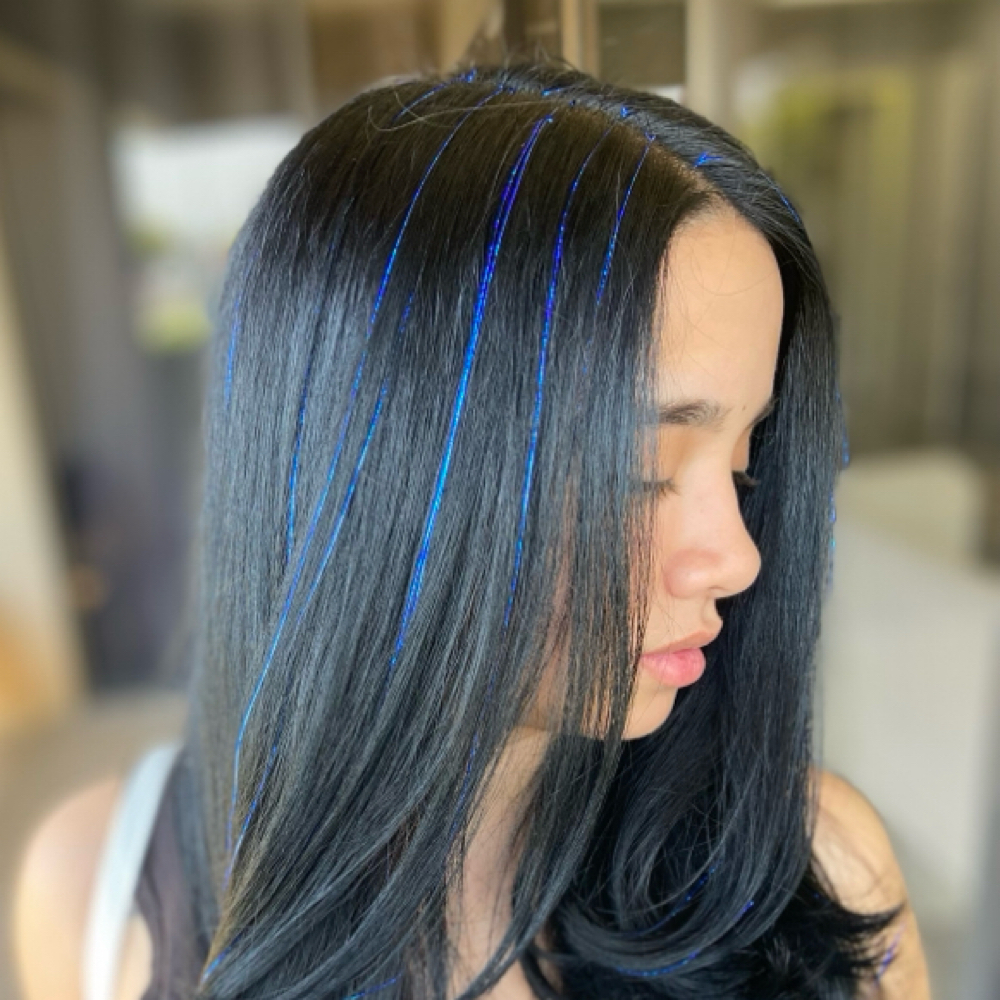 Hair Tinsel Installation at Christ and Cosmetology in Fresno, CA