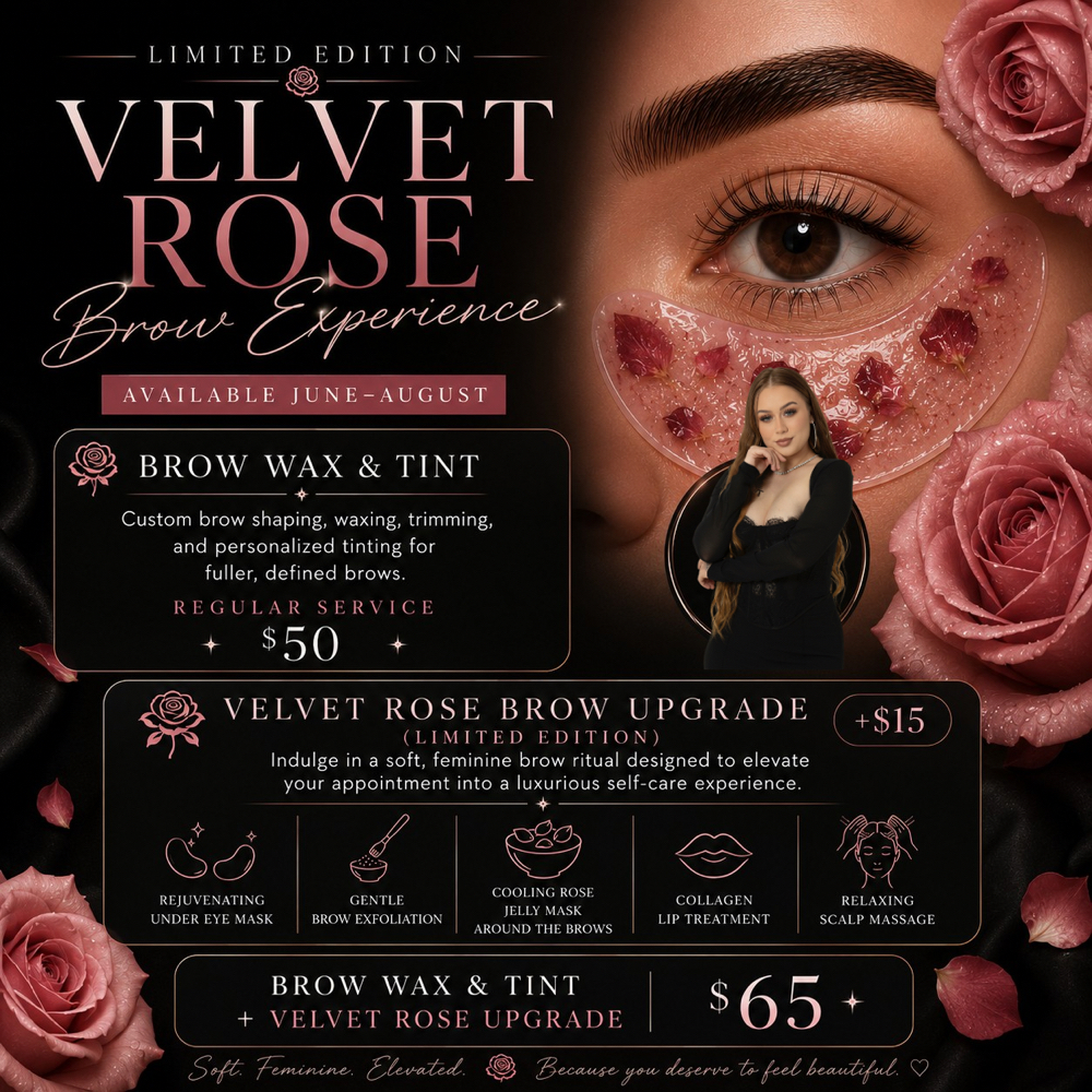 Velvet Rose Brow Wax + Tint at Lily Lashess in Fremont, CA
