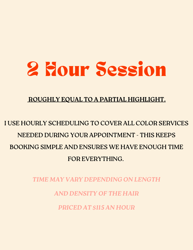 2 HOUR SESSION