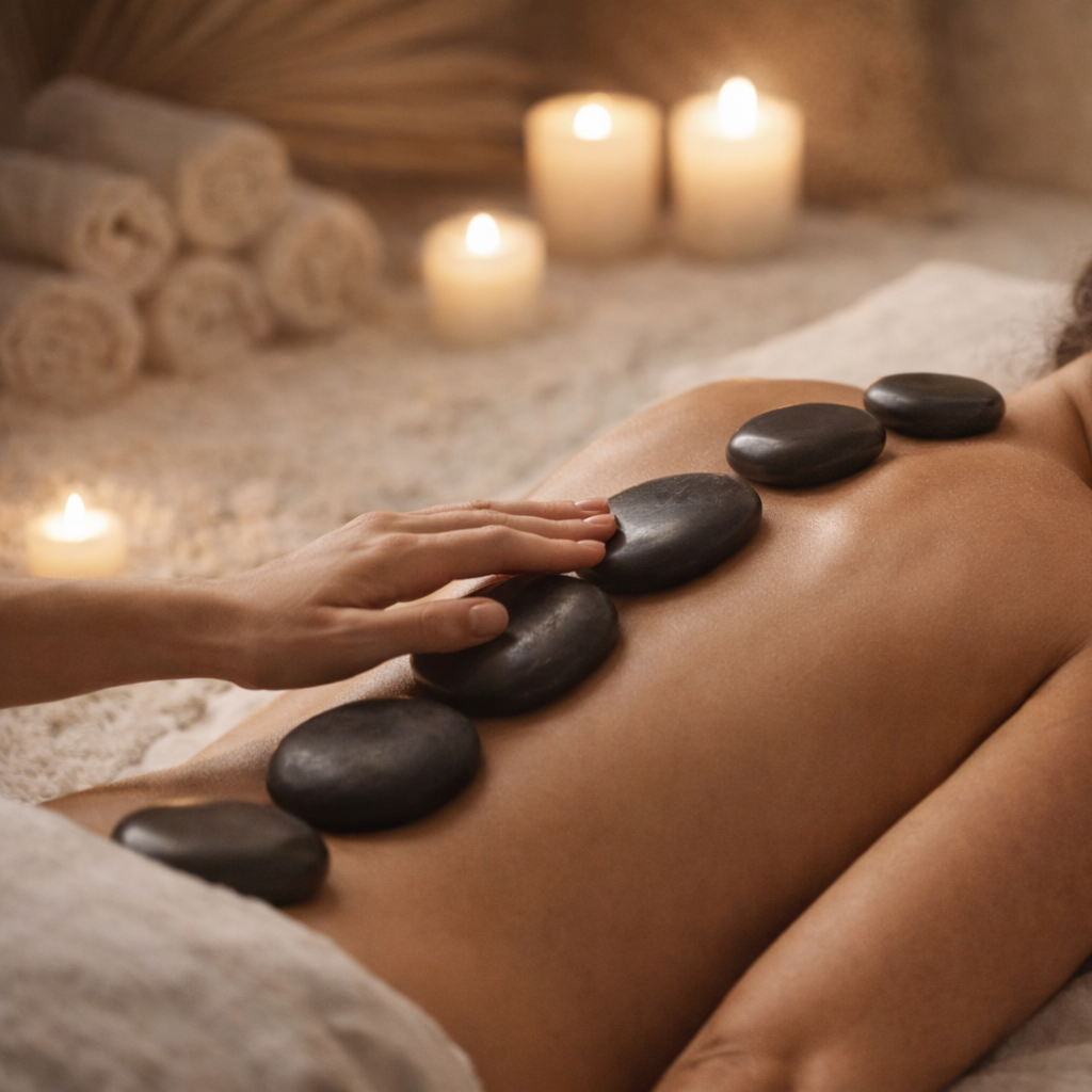 Therapeutic Hot Stone Massage at CAMP Wellness Studio in Victor, NY