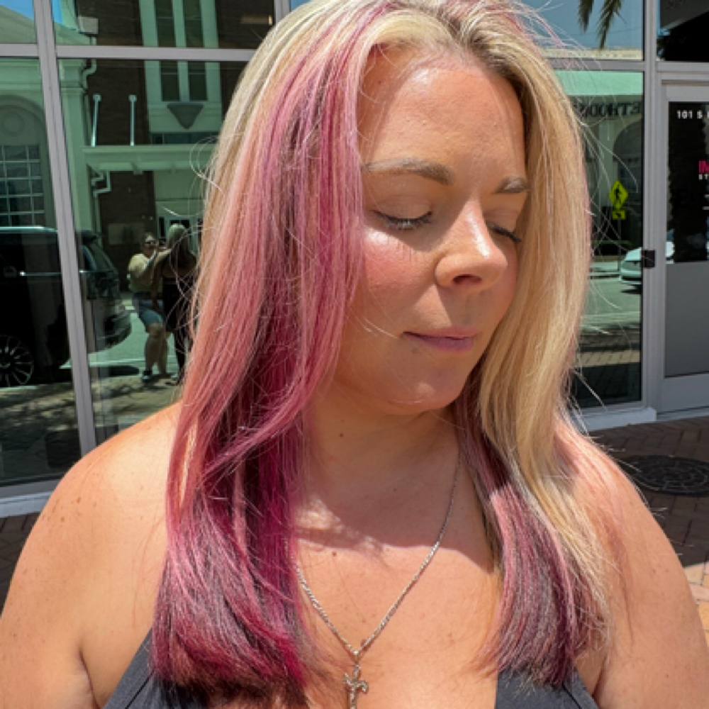 Vivid Color Peekaboo + k18 at Dropout Salon in Sarasota, FL