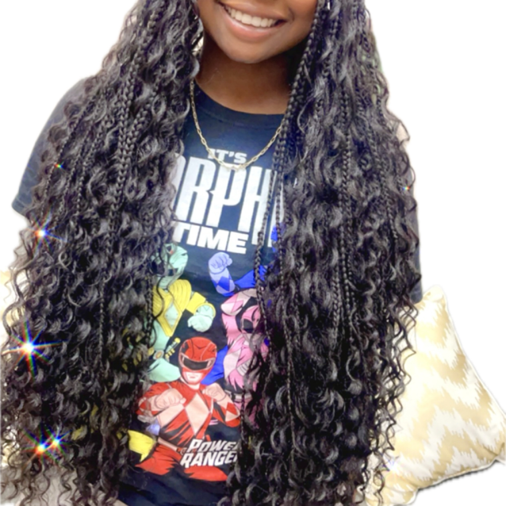 Small Boho With Ends Added at Perfecting  Braids in Frisco, TX